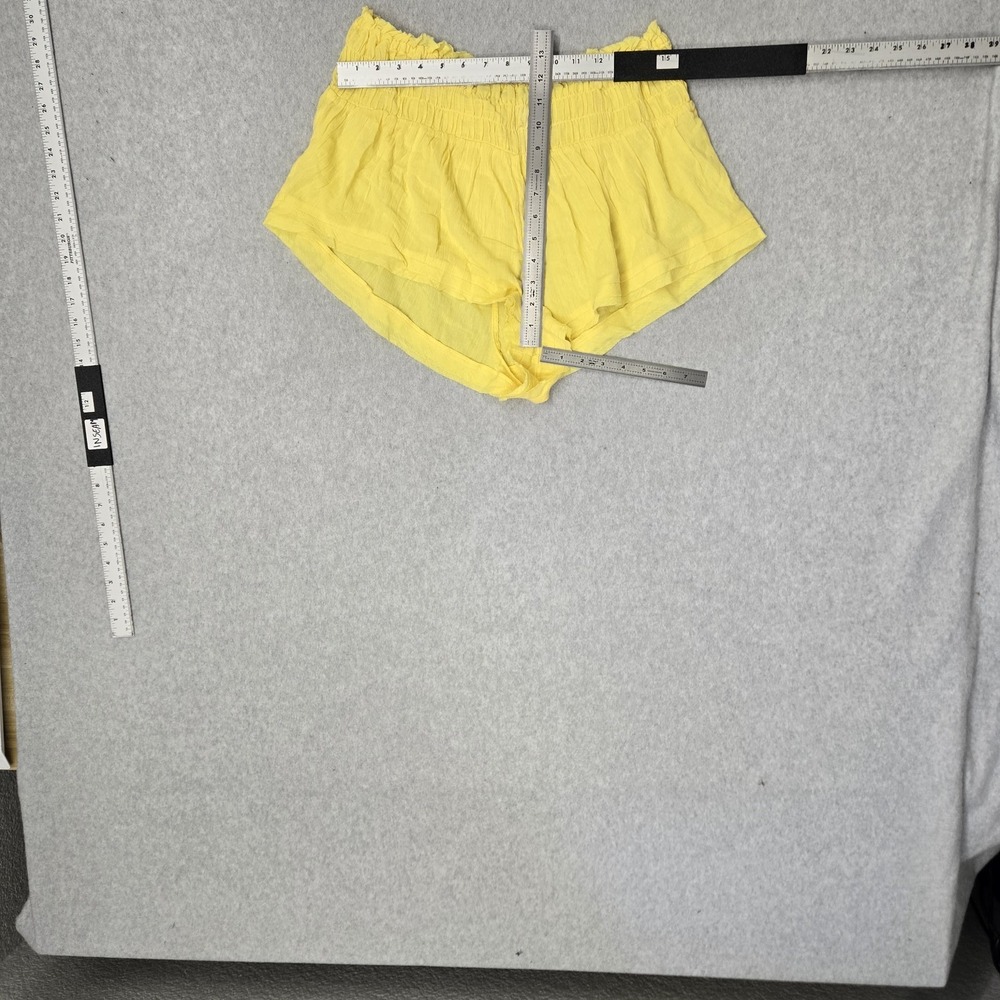 Anthropologie Women Shorts L Yellow Smocked Pull On NWt - Picture 12 of 13